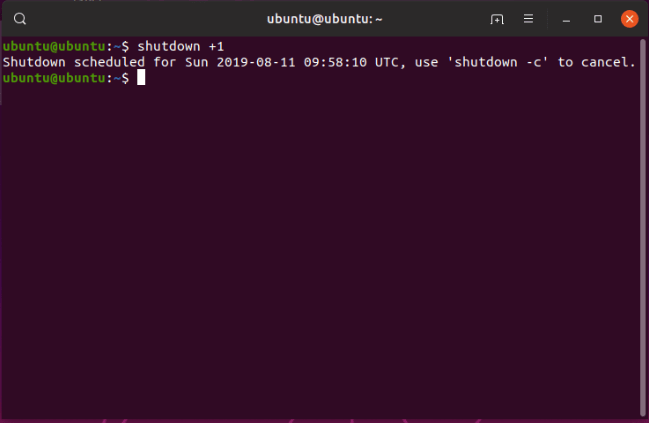 shutdowm command